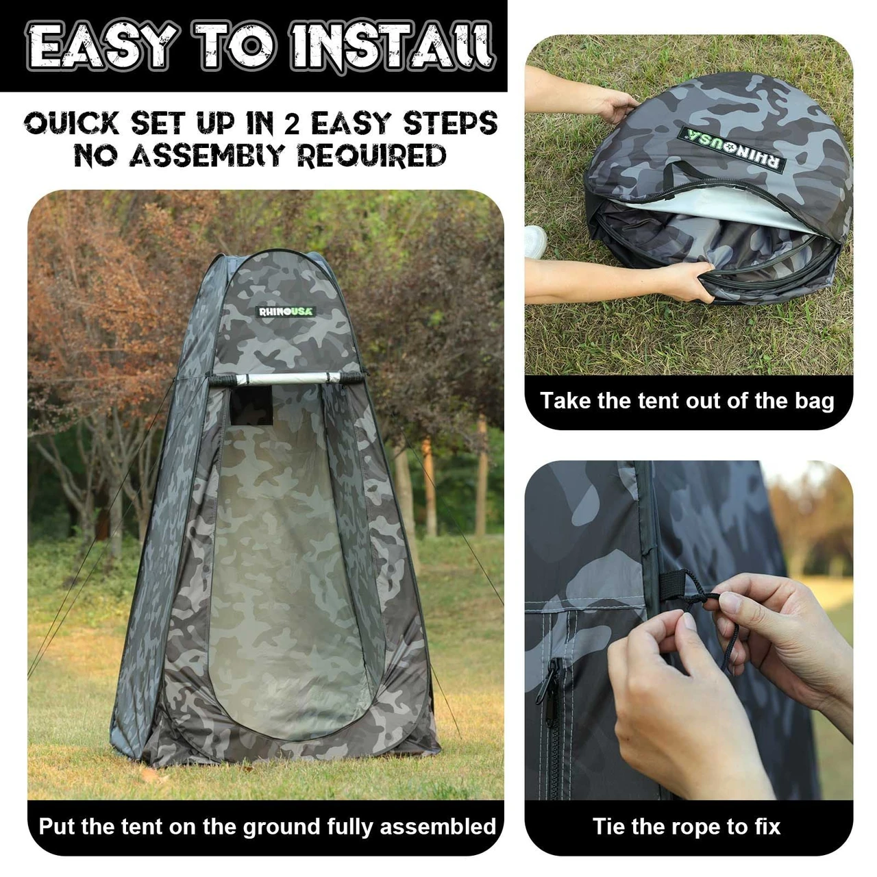 Rhino USA Popup Privacy Tent - Camo (CA-PT2X6-CAMO) — product image 4