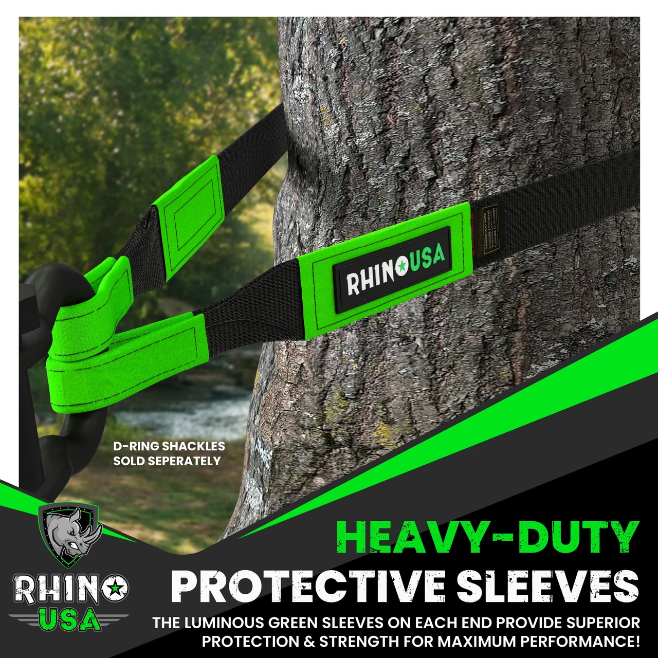 Rhino USA Recovery Tow Strap 3inx20ft (Black) (G-TOWSTRAP) — product image 4