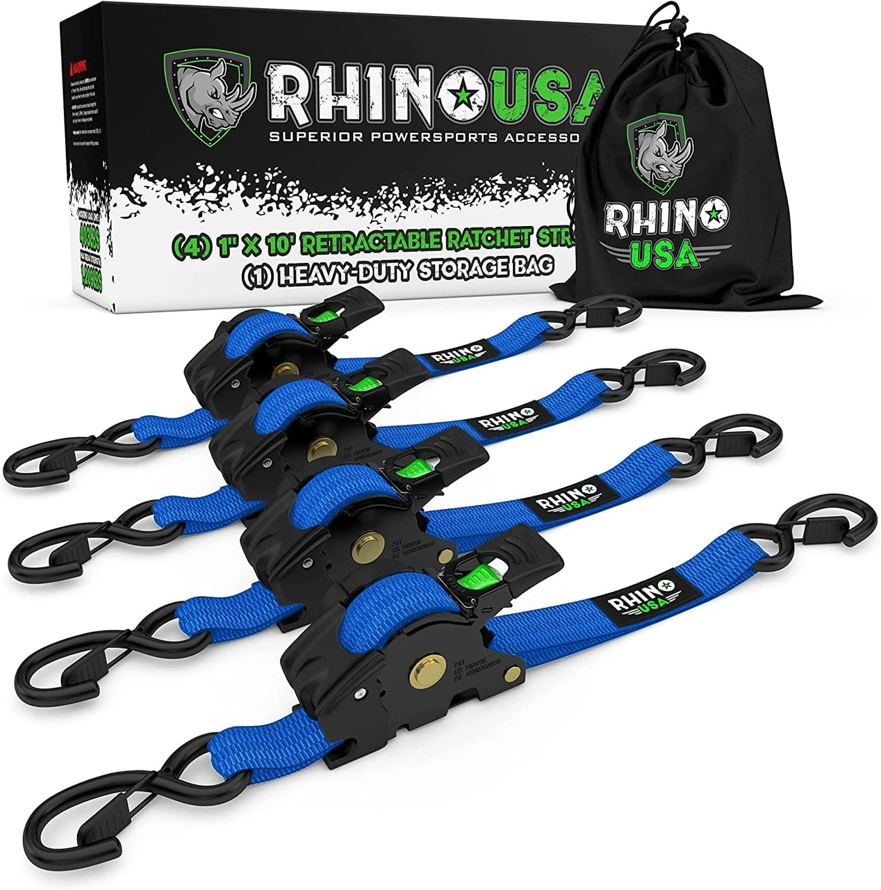Rhino USA Retractable Ratchet Straps (TD-RSRE)