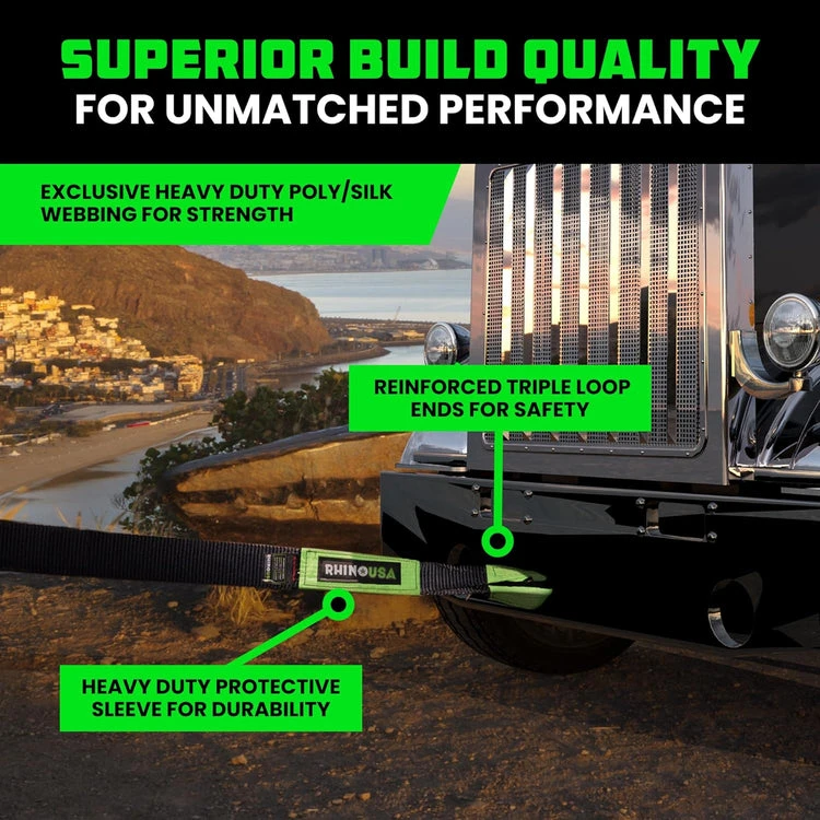 Rhino USA Ultimate Recovery Tow Strap 6" X 30' - Black (RG-TS6X30-BLK) — product image 3