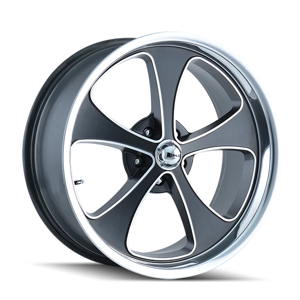 Ridler 645 Matte Black w/ Machiined Face and Polished Lip Wheels