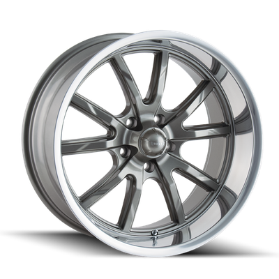 Ridler 650 Gloss Grey w/ Polished Lip Wheels