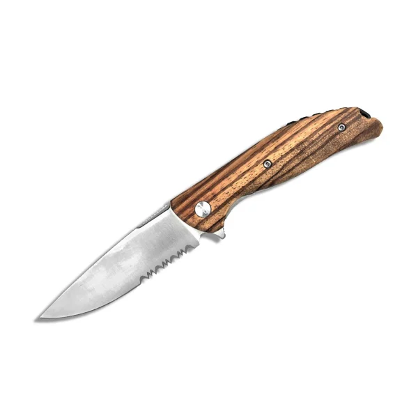 Roper Folding Liner Lock Outlaw Zebrawood Knife (RP0035ZW)