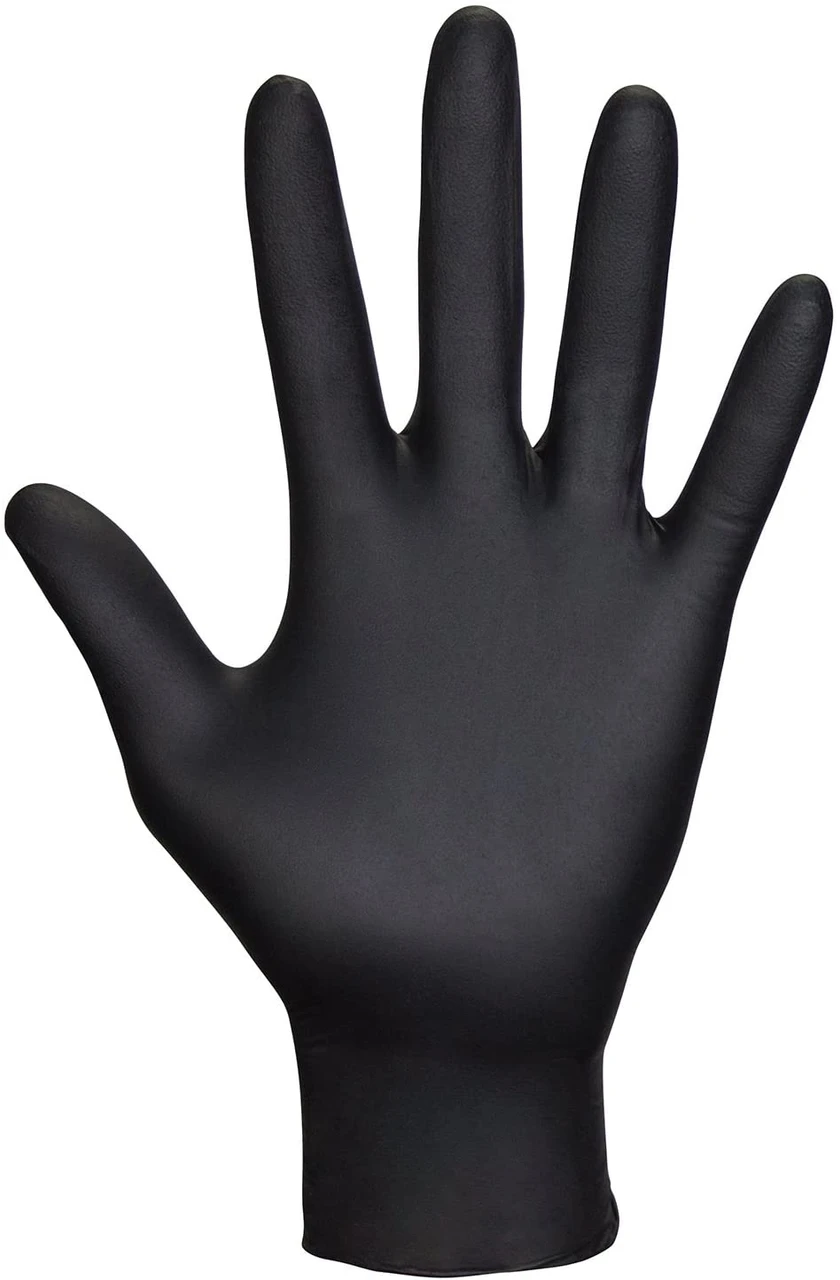 SAS Safety 66517-01 Extra Strength Disposable Gloves, Medium, Nitrile, Black