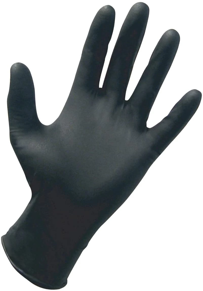 SAS Safety 66542 Professional Powder-free Black Nitrile Disposable Gloves - M