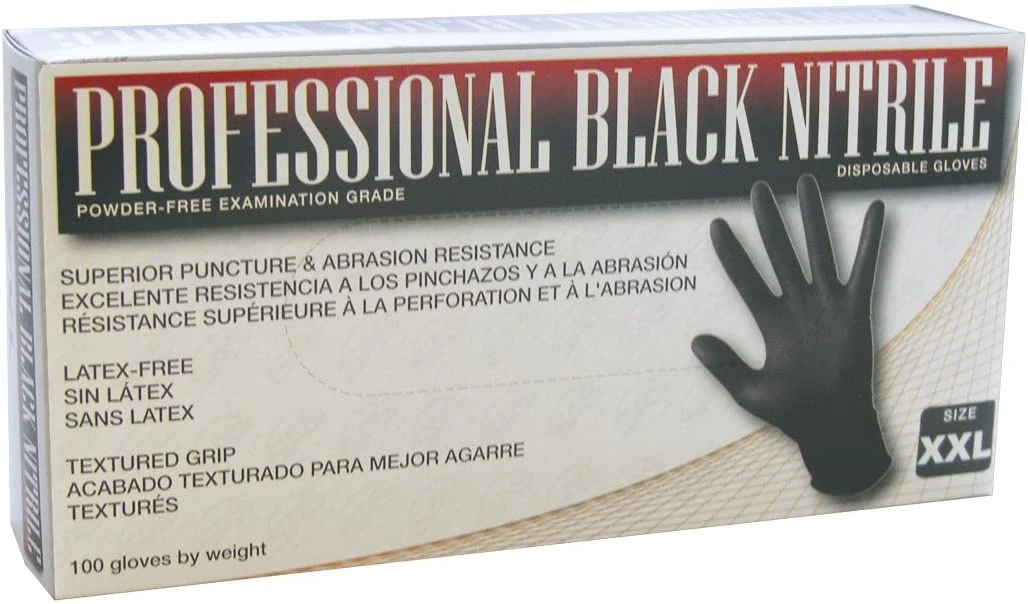 SAS Safety 66542 Professional Powder-free Black Nitrile Disposable Gloves - M — product image 2