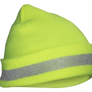SAS Safety 690-1711 Yellow Knit Beanie w/ Reflective Trim