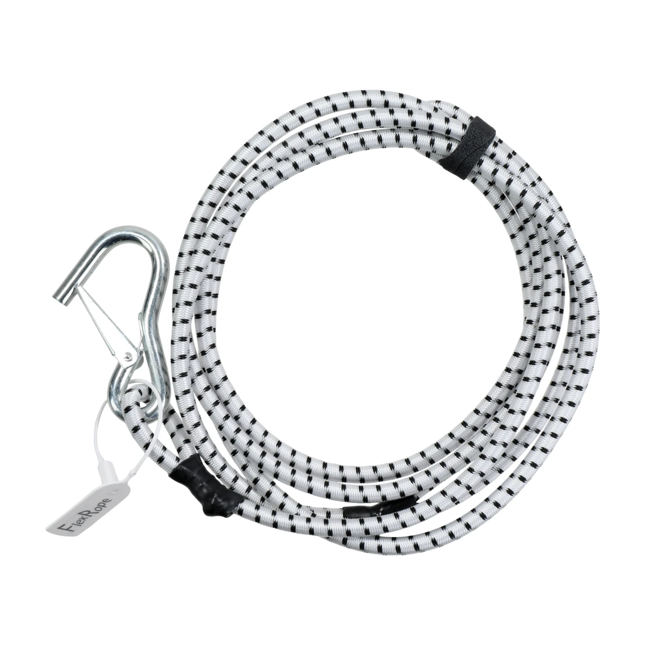 Seabolt FlexRope Boat Rope For Tie Off 10’ Spring Damping B and W (FLXRP-WHTBLK)
