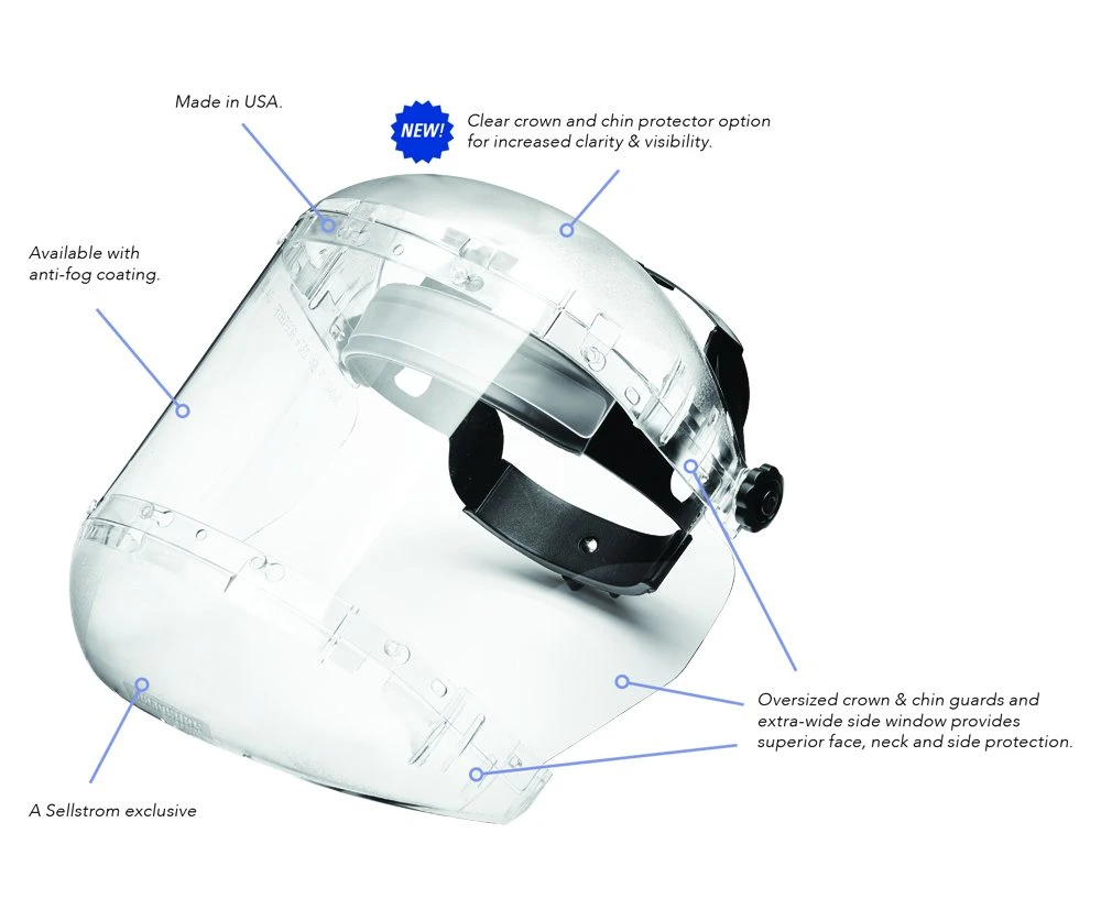 Sellstrom Max Light Ratcheting Faceshield, Clear, Anti-Fog (S38440) — product image 5