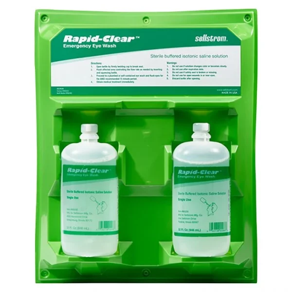 Sellstrom Double Rapid-Clear Eyewash Bottle Station, 32 Oz (S90333)