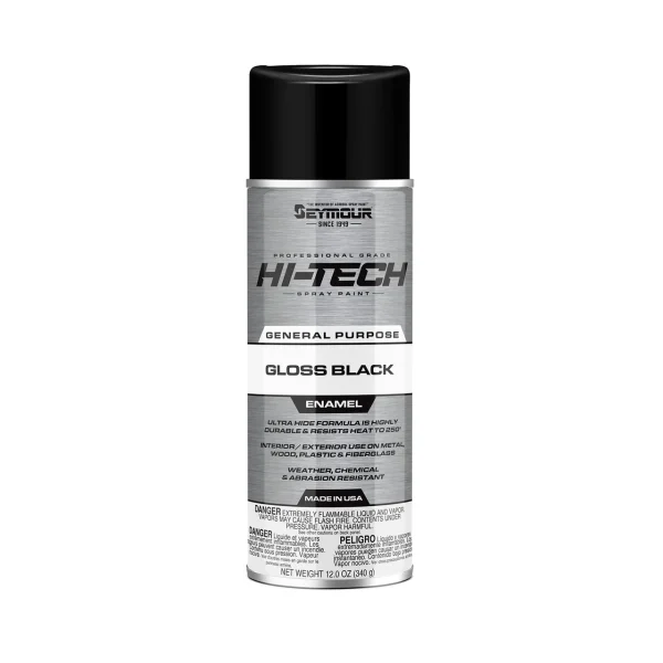 Seymour Hi-Tech Enamels Spray Paint, Gloss Black (16-115)