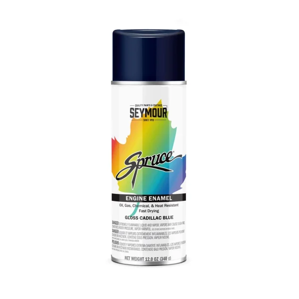Seymour Spruce Engine Enamel Spray Paint, Heat Resistant, Cadillac Blue (98-53)