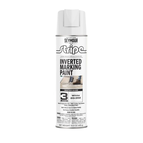 Seymour Stripe Waterbase Street & Utility Marking Paint 20 Oz White (20-652)