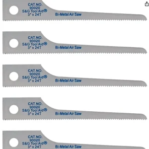 SG Tool Aid 90020 Reciprocating Air Saw Blades, 3" Scroll x24 TPI (Pkg of 5)