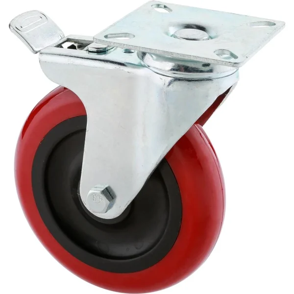 Shop Fox 5 Inch Polyurethane Swivel Caster Double Locking Plate Mount (D2612)