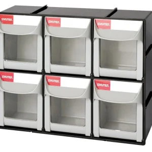 Shopsol Flip Out Part Storage Bins - 6 Compartment (Fo-306) (1010018)