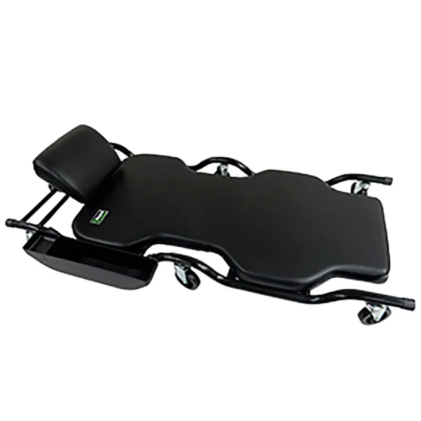 Shopsol Heavy-Duty Creeper W/ Adj. Headrest & 20" Wide Bed & Parts Tray, 500 Lb. Cap., Black (1010930)