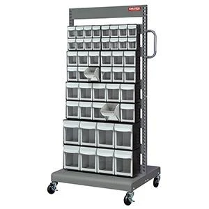 Shopsol Mobile Cart 2-Sided Flip Out Part Storage Bins - 42 Compartment (Ms-2M202) (1010021)