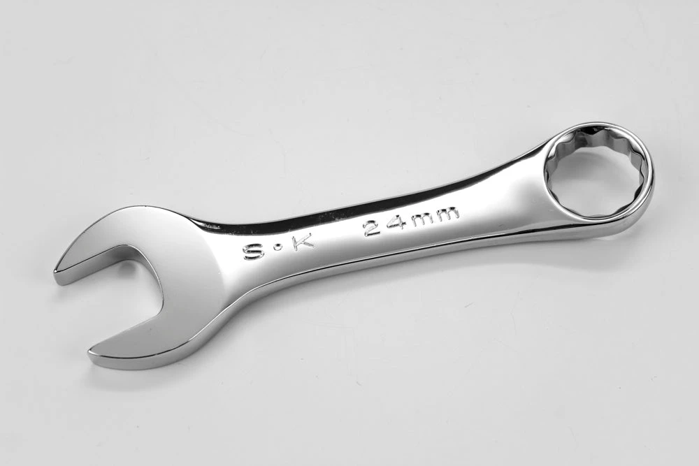 SK Tools 24 Mm 12 Point Metric Short Combination Chrome Wrench (88124)