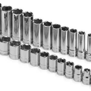 SK Tools 24 Piece 3/8" Drive 6 Pt Std And Extra Deep Metric Socket Set (89024)