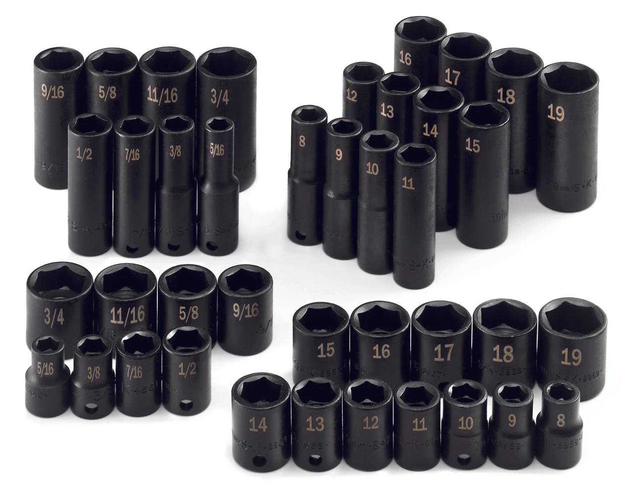 SK Tools Fractional Socket SuperSet 40-Piece 3/8-Inch Drive 6 Point Metric (4090)