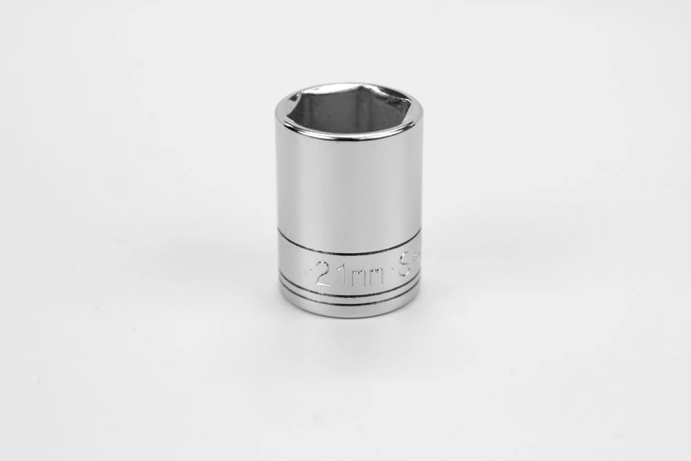 SK Tools 1/2 in. Drive 6-Point Metric Standard Chrome Socket 21mm (48221)
