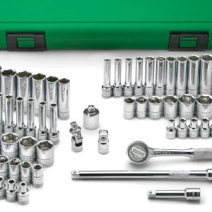 SK Tools 60 Pc 1/4" Drive 6 Pt Std And Deep SAE And Metric Socket Set (91860)
