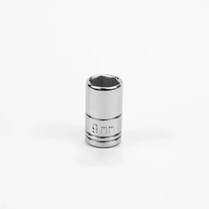 SK Tools 9 Mm 1/4" Drive 6 Point Metric Standard Chrome Socket (40708)