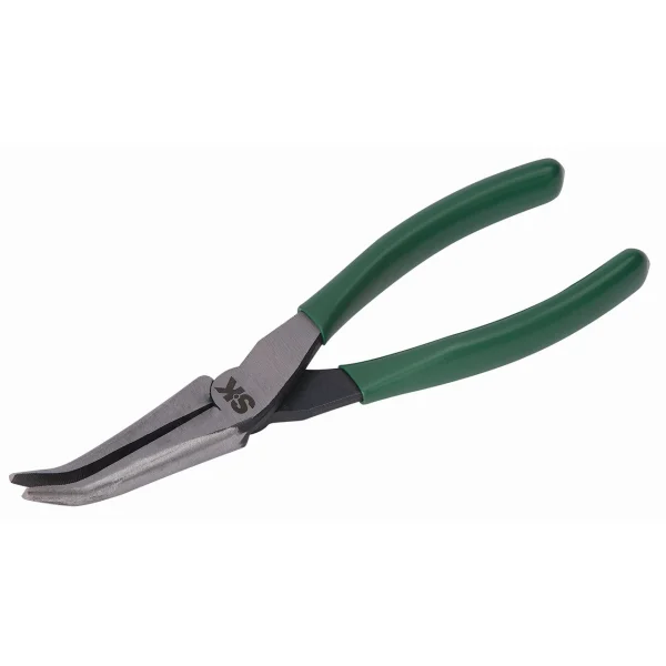 SK Tools Curved Chain Nose Pliers Without Cutter 6" (16315)