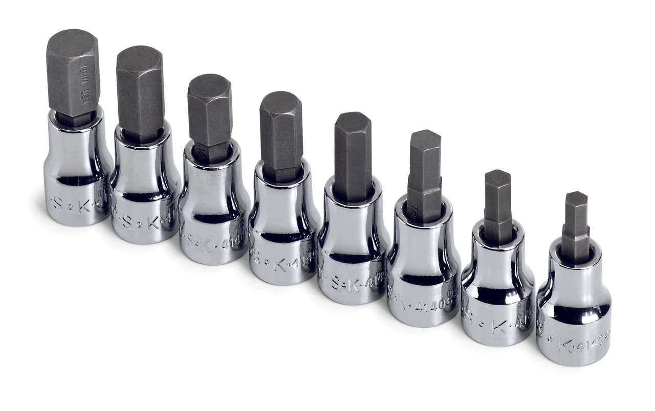SK Tools Hex Bit Socket Set - Metric, 3/8" Drive, 8 Piece (SK19708)