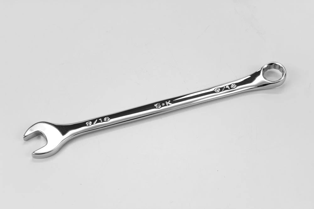 SK Tools Long Combination Wrench - Chrome, Fractional, 12 Point, 9/16" (SK88418)