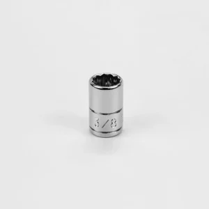 SK Tools Socket - Chrome, Standard, Fractional, 12 Point, 1/4" Drive, 3/8" (SK43912)