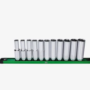SK Tools Socket Set - Chrome, Deep, Metric, 6 Point, 1/2" Drive, 11 Piece (SK01349)