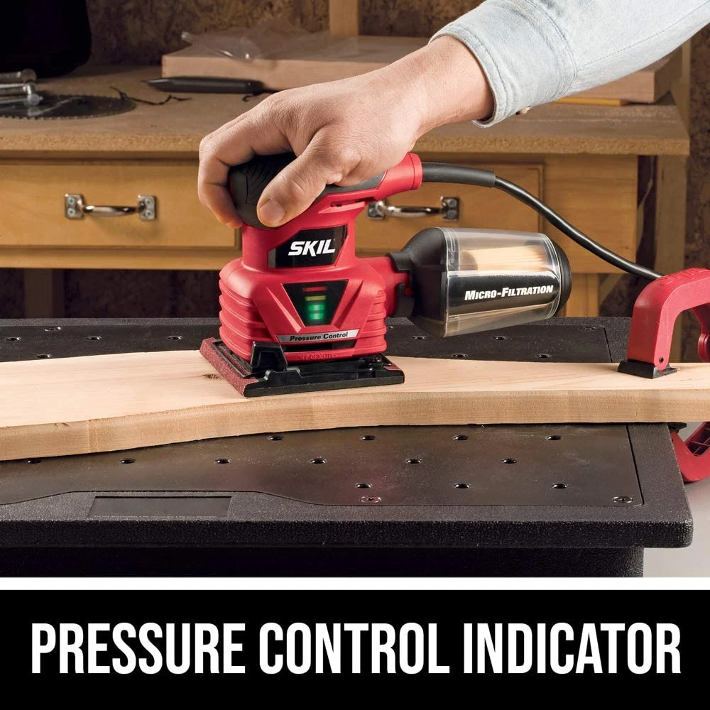Skil Red 2Amp 1/4in Sheet Palm Sander w/ Pressure Control (7292-02) — product image 2