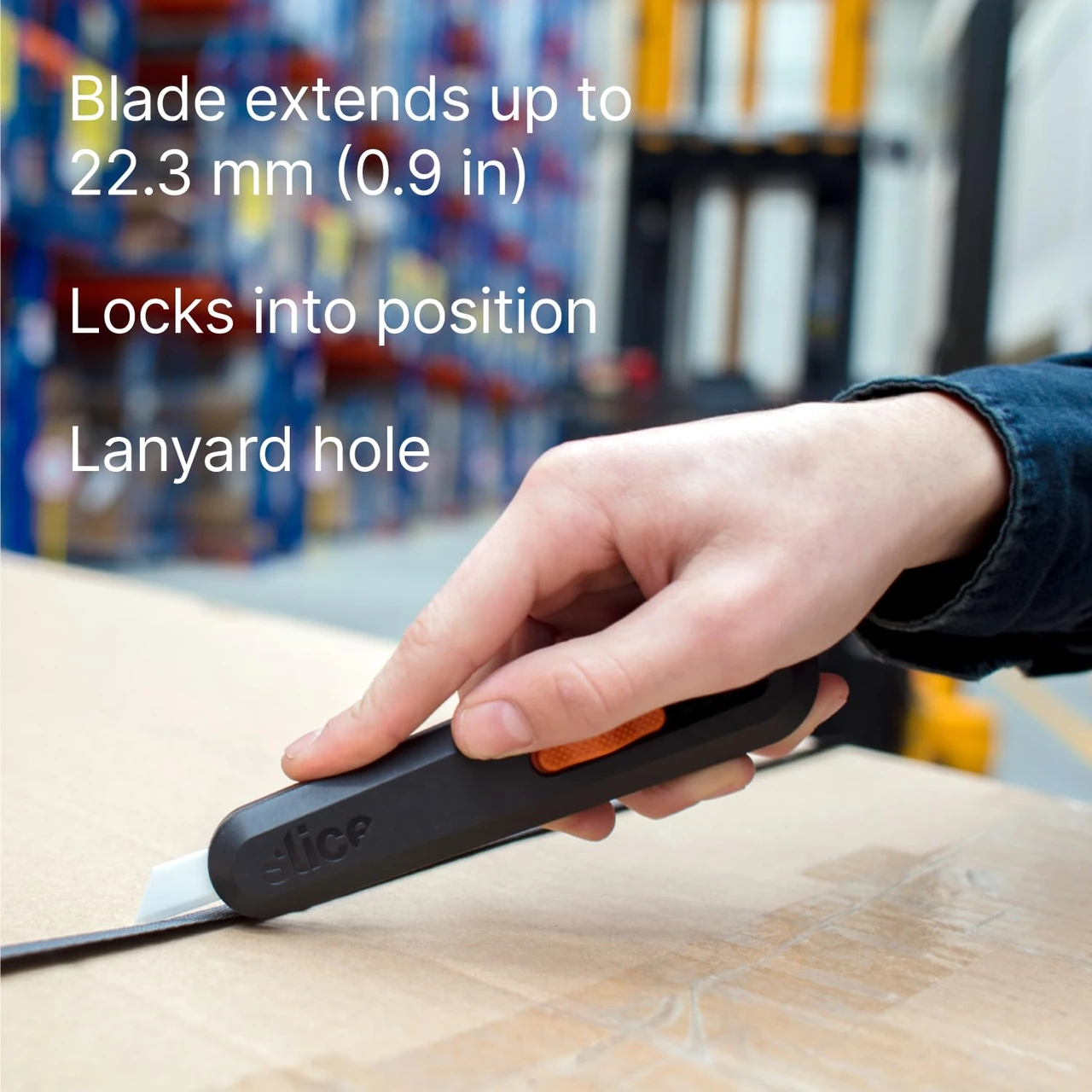 Slice 5 Position Manual Locking Blade Safe Ceramic Blade Utility Knife, Orange (10550) — product image 2