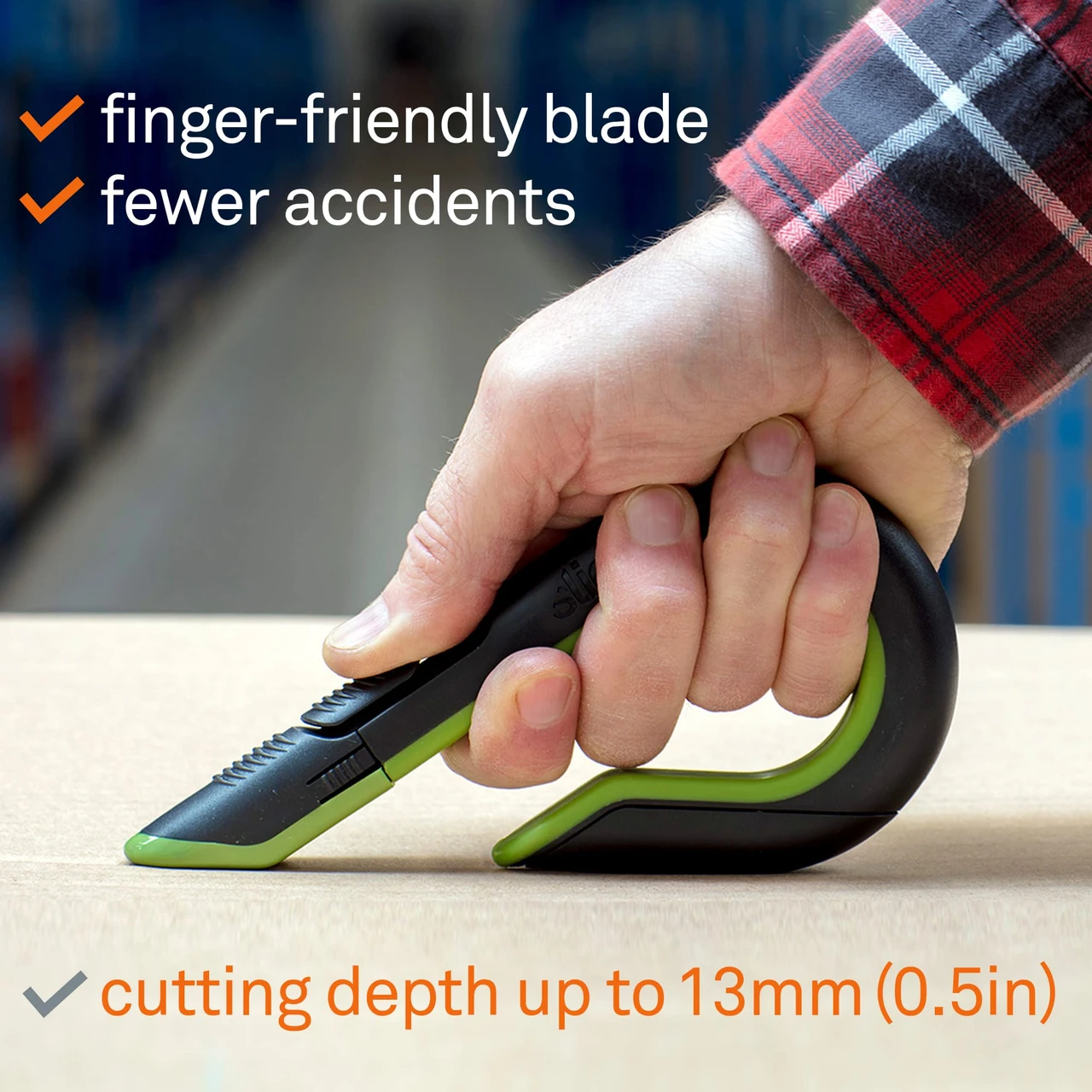 Slice Auto-Retract Box Cutter Utility Knife in Gray Green (10503) — product image 5
