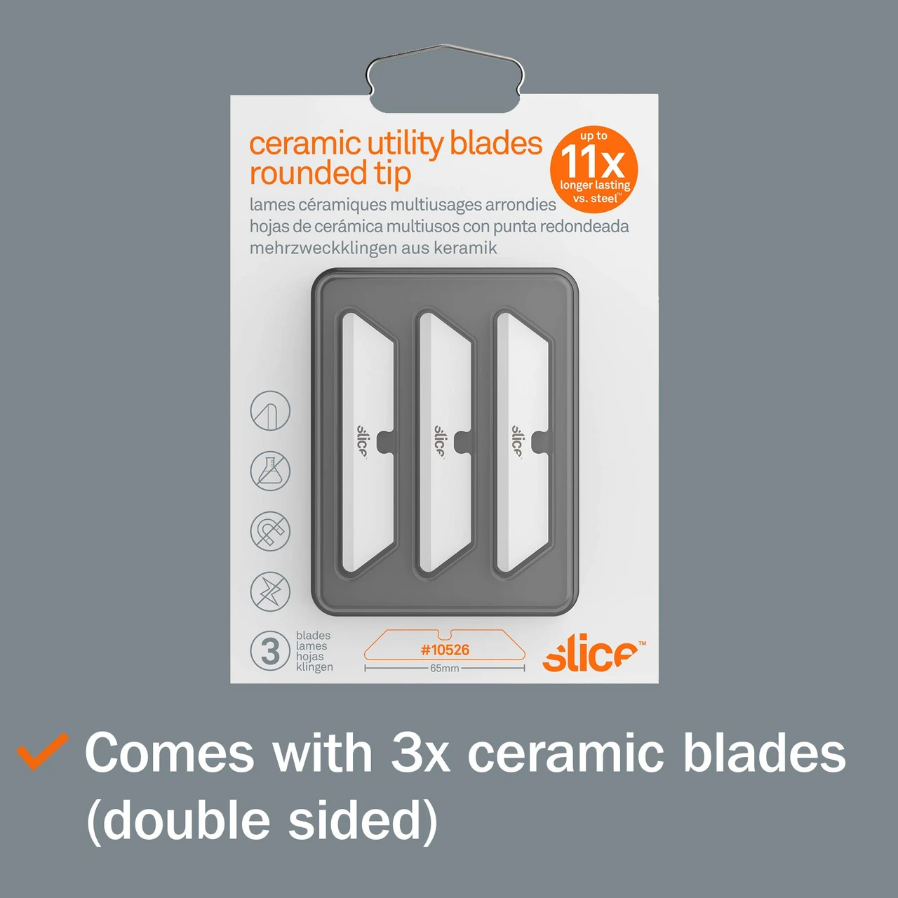 Slice Ceramic Replacement Blade Rounded Tip 1" Cutting Depth 3 Pack (10526) — product image 5