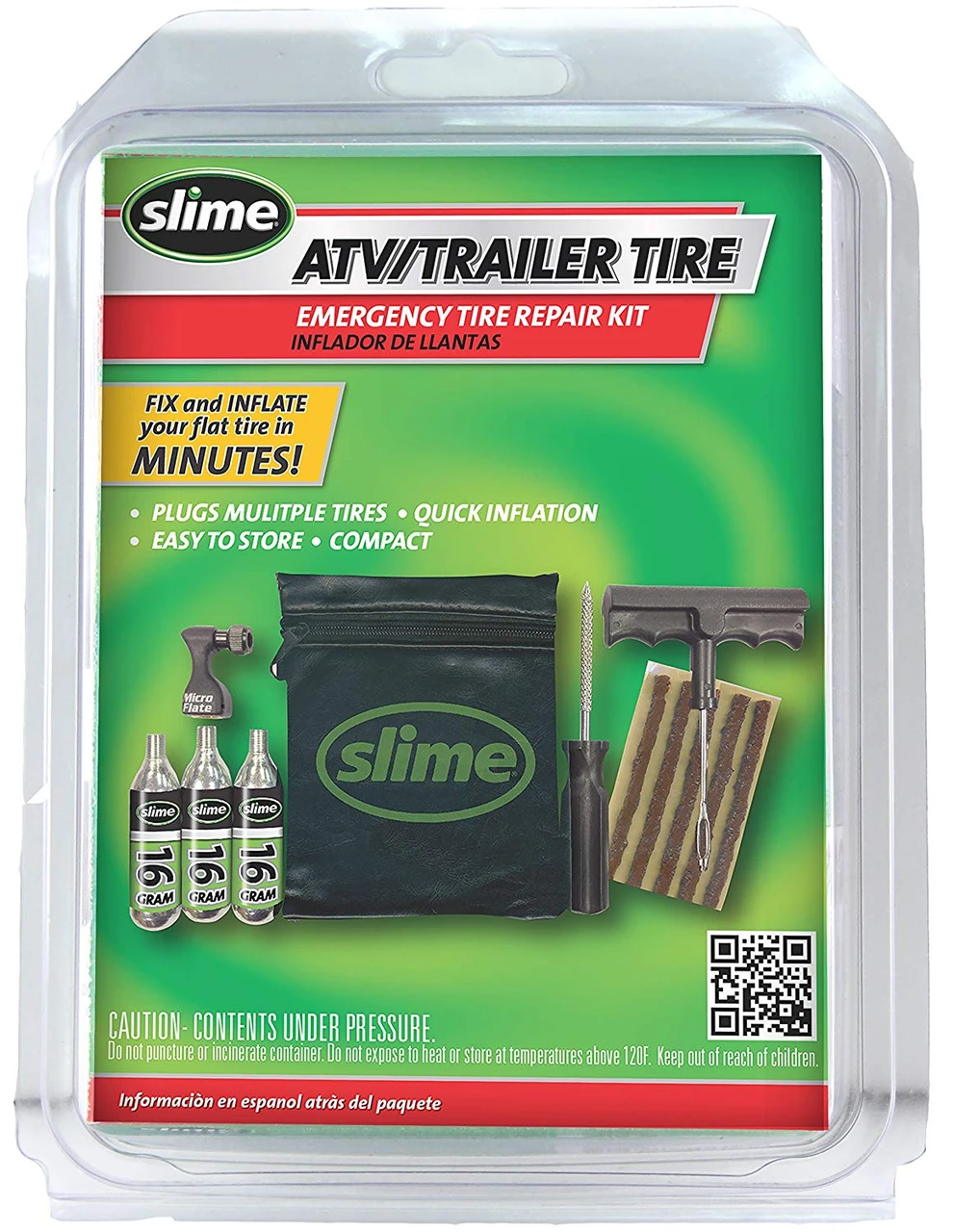 Slime ATV/UTV Emergency Tire Repair & Inflation Kit 8-Pack (20240) — product image 2