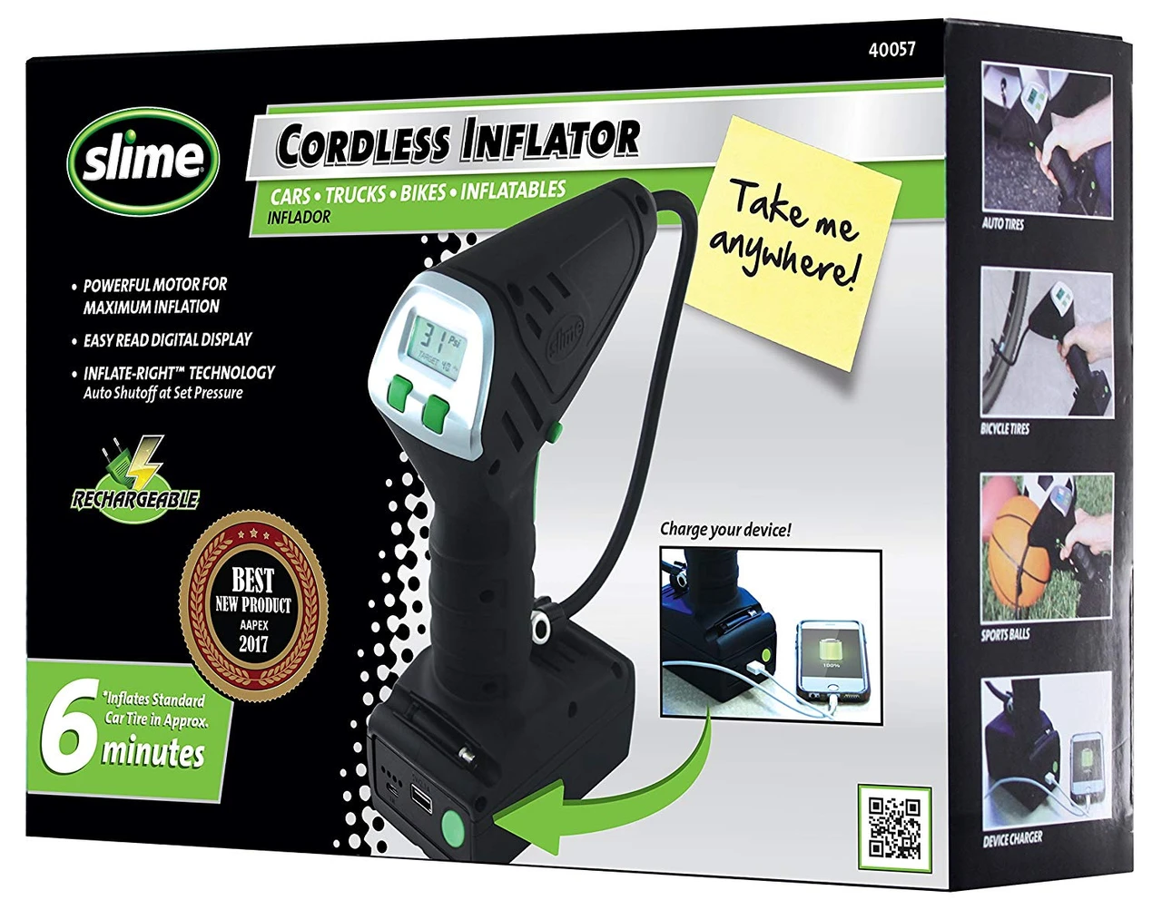 Slime Handheld Cordless Tire Inflator Pump with Auto Shut Off (40057) — product image 2