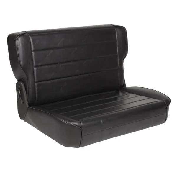 Smittybilt Rear Fold & Tumble Seat for CJ & Wrangler YJ - Black Vinyl (SMB41301)