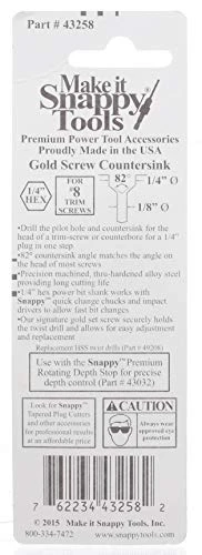 Snappy Tools 1/8 Inch X 1/4 Inch Trim-Screw Steel Countersink (43258) — product image 3