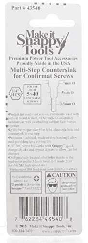 Snappy Tools 5 X 40 Confirmat Steel Countersink #43540 (43540) — product image 3