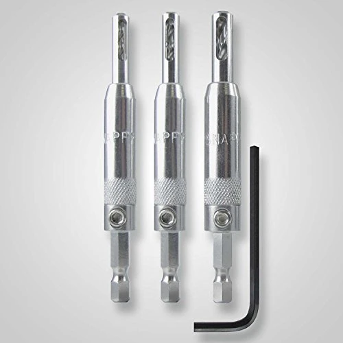 Snappy Tools Hinge Drill Bits - 5/64", 7/64", 9/64" Spring Loaded Self (45300)