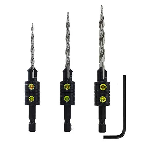 Snappy Tools New 3-Piece Hex Shank Tapered Drill Countersinks Set (44300)