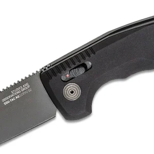 SOG AU Auto Folding Knife 3.43" D2 Black Tanto Blade (SOG-15-38-03-57)