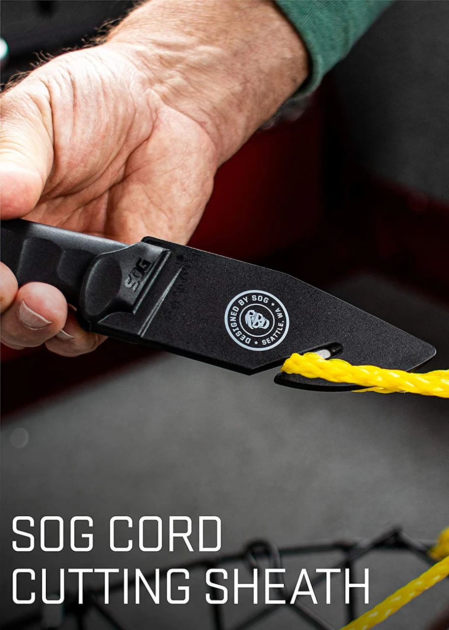 SOG ACE Fixed 3.8" Stonewashed Plain Blade Textured Handle (SOG-ACE1001-CP) — product image 3