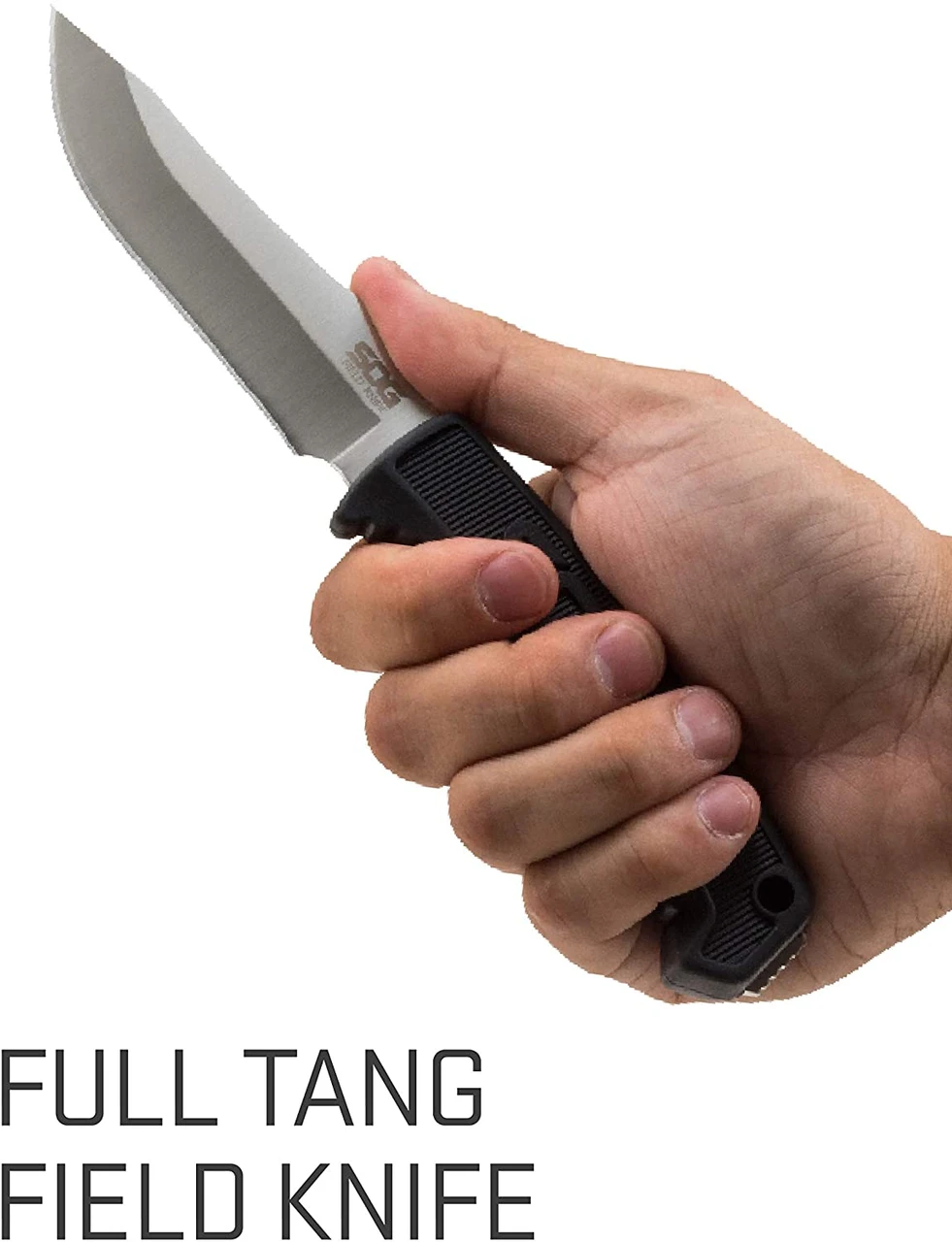 SOG Field Knife Fixed 4" Satin Plain Blade Thermoplastic Handles (SOG-FK1001-CP) — product image 5