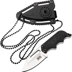 SOG NB1002 Instinct Mini Neck Knife 1.9" Satin Plain Blade (SOG-NB1002-CP)