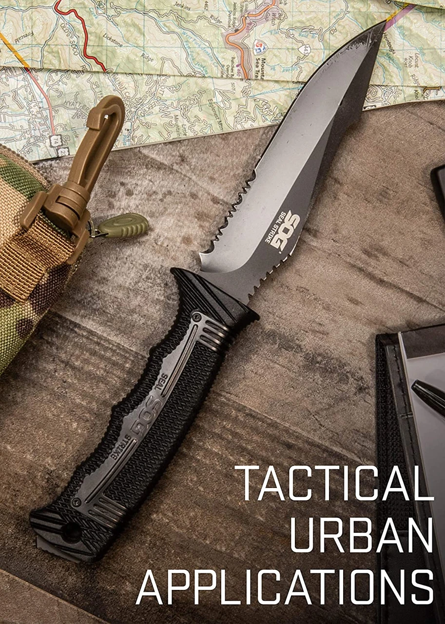 SOG Seal Strike Fixed 4.9 Black TINI Combo Blade GRN Handles (SOG-SS1003-CP) — product image 3