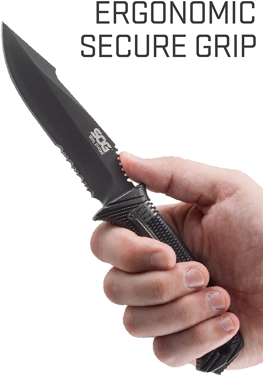 SOG Seal Strike Fixed 4.9 Black TINI Combo Blade GRN Handles (SOG-SS1003-CP) — product image 4